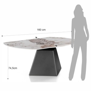 MASA EXTENSIBILA DE LUX, BOLLARD GREY, METAL SI CERAMICA 100/160CM, ARTIM GROUP SELECTION - Img 6