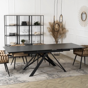 MASA EXTENSIBILA DIN CERAMICA 160-240CM, ARTIM MEBLE, CULOARE MARMURA NEAGRA, STIL MODERN - Img 3