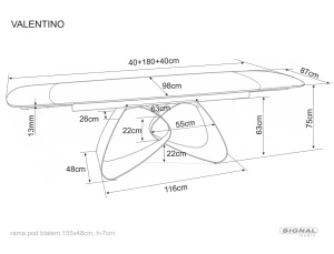 MASA EXTENSIBILA, DINING, 180/260CM, BEJ LUCIOS/CREM, BLAT DIN STICLA, CERAMICA SI METAL, STIL MODERN - Img 5