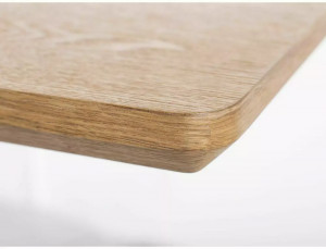 MASA EXTENSIBILA LOGAN, 160/200 CM, STEJAR/NEGRU MAT, BLAT DIN MDF SI PICIOARE DIN METAL, STIL MODERN - Img 7