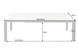 MASA EXTENSIBILA OFFICE, 180-240CM, MODEL X7, CERAMICA/STICLA, ASPECT MARMURA - Img 5