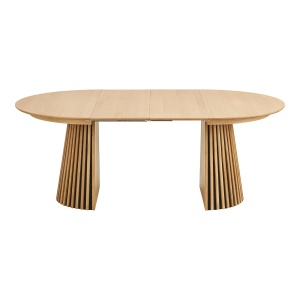 MASA EXTENSIBILA ROTUNDA OSAKA ø120x120-160-200x75cm, REALIZATA DIN MDF, FURNIR, CULOARE STEJAR, HOUSE NORDIC - Img 3