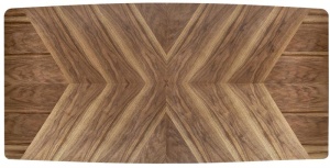 MASA EXTENSIBILA STIL BARON, 200/350 CM, NUC/NEGRU, DIN MDF, FURNIR NATURAL SI METAL, STIL MODERN - Img 4
