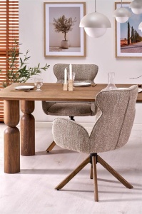 MASA EXTENSIBILA STIL MELTON, 200/300 CM, NUC, DIN MDF, FURNIR NATURAL SI LEMN MASIV DE FAG, STIL MODERN - Img 14