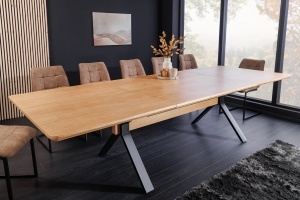 MASA EXTESIBILA DE MARI DIMENSIUNI, GIANT 180- 300CM, FURNIR LEMN DE STEJAR SI METAL, ASPECT STEJAR, ARTIM GROUP SELECTION - Img 3
