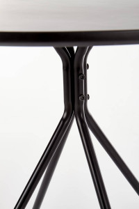 MASA LIVING FONDI, NEAGRA, 80 CM, BLAT DIN MDF LACUIT SI PICIOARE DIN METAL, STIL MODERN - Img 3