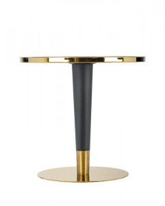 MASA LIVING MORATA, CU EFECT DE MARMURA ALBA/NEGRU/AURIU, 79 CM, BLAT DIN MDF SI PICIOR DIN METAL, STIL MODERN - Img 7