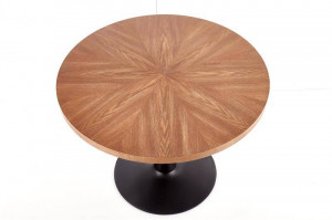 MASA LIVING STIL CARMELO, NUC/NEGRU, 100 CM, BLAT DIN MDF SI PICIOR DIN METAL, STIL CLASIC - Img 6