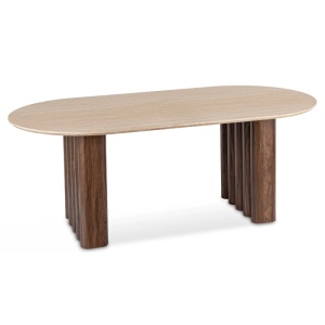 MASA OVALA 200CM, ARTIM MEBLE, REALIZATA DIN MDF, CULOARE TRAVERTIN/NUC, STIL MODERN - Img 11