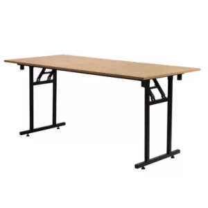 MASA PENTRU CATERING/CONFERINTE 190X100 CM, STEJAR LANCELOT/NEGRU, DIN PAL LAMINAT SI OTEL, ARTIM GROUP SELECTION - Img 1