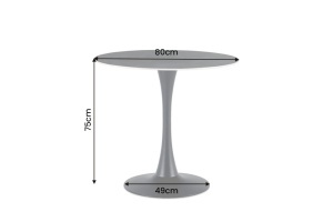 MASA ROTUNDA PENTRU LIVING LYON 80CM, DIN METAL SI CERAMICA, CULOARE GRI/NEGRU, INVICTA INTERIOR - Img 7
