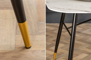 MASA STIL MODERN 140CM , PARIS, COD 41881, BLAT STICLA SI METAL - Img 4