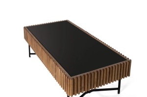 MASUTA CAFEA LOTUS 120CM, REALIZATA DIN LEMN DE MANGO SI METAL, CULOARE NATUR/NEGRU, GINER Y COLOMER - Img 3