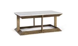 MASUTA CAFEA NALINI 110CM, REALIZATA DIN ALUMINIU SI MARMURA, CULOARE ALB/AURIU, GINER Y COLOMER