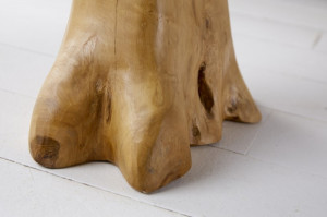 MASUTA DE CAFEA 60CM, ROOT, DIN LEMN DE TEC, DESIGN RUSTIC - Img 5