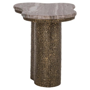 MASUTA DE CAFEA ABANDOS, 214055, CONFECTIONATA DIN MARMURA, ALUMINIU SI MDF, ALAMA ANTICHIZATA, STIL MODERN - Img 3