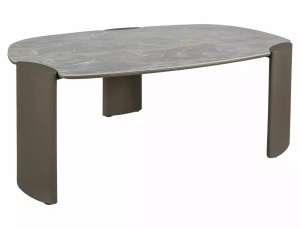 MASUTA DE CAFEA ADORO A, 118CM, GRI LUCIOS/CUPRU, BLAT DIN MDF, CERAMICA SI METAL, STIL MODERN - Img 2