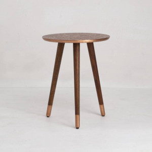MASUTA DE CAFEA, ALCASAR 50CM, METAL SI LEMN, CUPRU, COD 43354, MODEL DEOSEBIT