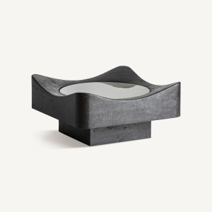MASUTA DE CAFEA BRIDOIRE 76CM, REALIZATA DIN LEMN DE MANGO SI MDF, CULOARE VERDE /NEGRU, REALIZATA MANUAL