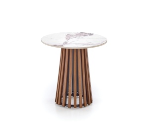 MASUTA DE CAFEA CARINA S, 50 CM, EFECT DE MARMURA BEJ/NUC, DIN MDF SINTERIZAT/FURNIRUIT, STIL MODERN - Img 2