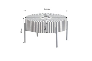MASUTA DE CAFEA CU INCRUSTATII DE OS, HARMONY NATURE 65CM, CULOARE ALB/NEGRU, MODEL DEOSEBIT - Img 3