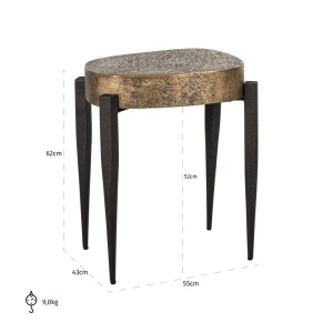 MASUTA DE CAFEA DECLAN, NEGRU/AURIU, 825067, CONFECTIONATA DIN PLACAJ, MDF SI FIER, STIL MODERN - Img 4