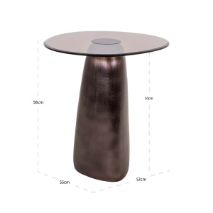 MASUTA DE CAFEA HAYDEN, 214053, CONFECTIONATA DIN ALUMINIU SI STICLA SECURIZATA, BRONZ, STIL MODERN - Img 2