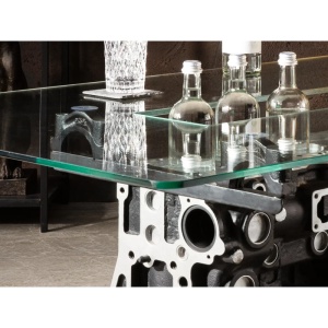 MASUTA DE CAFEA MOTOR 140CM, DIN METAL SI STICLA, ARTIM SELECTION - Img 4
