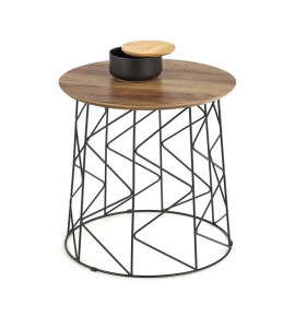 MASUTA DE CAFEA MUSAKA, NUC/NEGRU, DIN MDF FURNIRUIT SI METAL, STIL MODERN, HALMAR