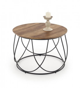 MASUTA DE CAFEA NUBIRA, NUC/NEGRU, DIN MDF LAMINAT SI METAL, STIL MODERN