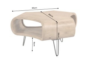 MASUTA DE CAFEA ORGANIC LIVING 90CM, REALIZATA DIN LEMN DE MANGO, CULOARE NATUR, INVICTA INTERIOR - Img 8