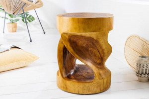 MASUTA DE CAFEA/TABURET 35CM, ARTE, LEMN MASIV, DESIGN MODERN, COD 41808 - Img 3
