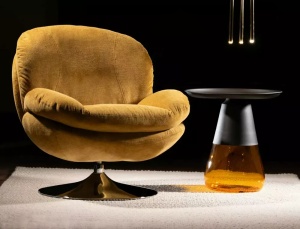 MASUTA DE CAFEA TIFFANY A, 50 CM, NEGRU MAT/PORTOCALIU, BLAT DIN METAL SI CADRU DIN STICLA, STIL MODERN - Img 4