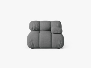 MODUL CANAPEA BELLIS, PE DREAPTA, GRI, CU TAPITERIE DIN TEXTIL STRUCTURAT LIBERTY, MICADONI