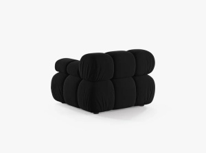 MODUL CANAPEA BELLIS, PE DREAPTA, NEGRU, CU TAPITERIE DIN CATIFEA BLUVEL, MICADONI - Img 3