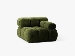 MODUL CANAPEA BELLIS, PE DREAPTA, VERDE, CU TAPITERIE DIN TEXTIL BOUCLE ROLF, MICADONI - Img 2