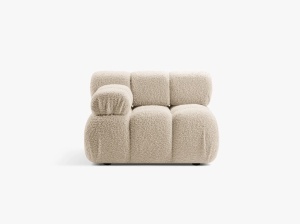 MODUL CANAPEA BELLIS, PE STANGA, BEJ DESCHIS, CU TAPITERIE DIN TEXTIL BOUCLE ROLF, MICADONI
