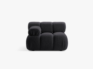 MODUL CANAPEA BELLIS, PE STANGA, GRI GRAFIT, CU TAPITERIE DIN TEXTIL BOUCLE ROLF, MICADONI