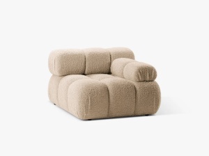 MODUL CANAPEA BELLIS, PE STANGA, NISIPIU, CU TAPITERIE DIN TEXTIL BOUCLE ROLF, MICADONI - Img 2
