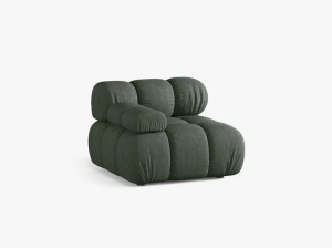 MODUL CANAPEA BELLIS, PE STANGA, VERDE INCHIS, CU TAPITERIE DIN TEXTIL STRUCTURAT LIBERTY, MICADONI - Img 2