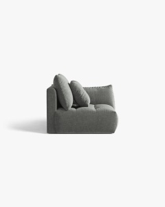 MODUL CANAPEA BLOOM, PE DREAPTA, GRI INCHIS, 116X97 CM, CU TAPITERIE DIN TEXTIL STRUCTURAT WIND, MICADONI - Img 3