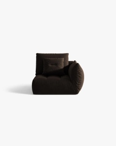 MODUL CANAPEA BLOOM, PE DREAPTA, MARO INCHIS, CU TAPITERIE DIN TEXTIL CATIFEA BLUVEL, MICADONI