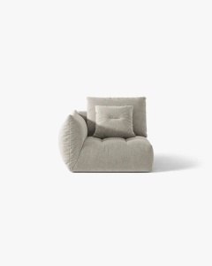 MODUL CANAPEA BLOOM, PE STANGA, GRI DESCHIS, 116X97 CM, CU TAPITERIE DIN TEXTIL STRUCTURAT WIND, MICADONI