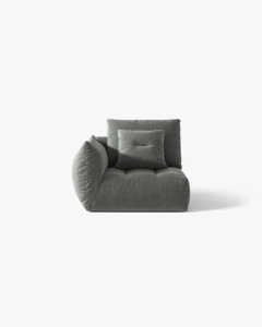 MODUL CANAPEA BLOOM, PE STANGA, GRI INCHIS, 116X97 CM, CU TAPITERIE DIN TEXTIL STRUCTURAT WIND, MICADONI