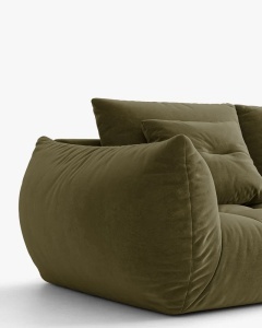 MODUL CANAPEA BLOOM, VERDE DESCHIS, 105X97 CM, CU TAPITERIE DIN TEXTIL CATIFEA CASINO, MICADONI - Img 4