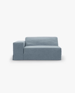 MODUL CANAPEA/COLTAR JODIE, 122X99 CM, ALBASTRU PAL, TAPITAT CU TAPITERIE DIN TEXTIL STRUCTURAT LINS, MICADONI - Img 2