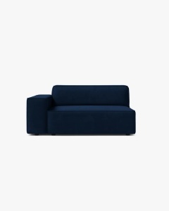 MODUL CANAPEA/COLTAR JODIE, 122X99 CM, ALBASTRU ROYAL, PE STANGA, TAPITAT CU TAPITERIE DIN TEXTIL CATIFEA BLUVEL, MICADONI