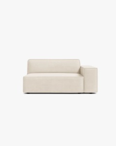 MODUL CANAPEA/COLTAR JODIE, 122X99 CM, BEJ DESCHIS, PE DREAPTA, TAPITAT CU TAPITERIE DIN TEXTIL CATIFEA BLUVEL, MICADONI
