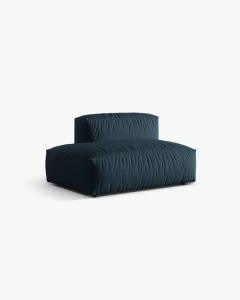 MODUL CANAPEA/COLTAR MARTINA, 133X106 CM, PE STANGA, BLUE JEANS, TAPITAT CU TAPITERIE DIN TEXTIL STRUCTURAT BOSTON, MICADONI - Img 2