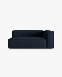 MODUL CANAPEA/COLTAR NURIA ALBASTRU INCHIS, PE DREAPTA, 185X110 CM, TAPITAT CU TAPITERIE DIN TEXTIL CATIFEA PARIS, MICADONI